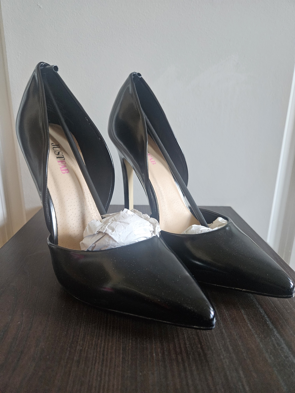 JustFab Black Pointed-Toe Stiletto Pumps